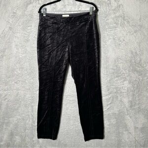 Anthropologie‎ The Essential Slim Pant Womens 8 Black Velvet Straight Crop